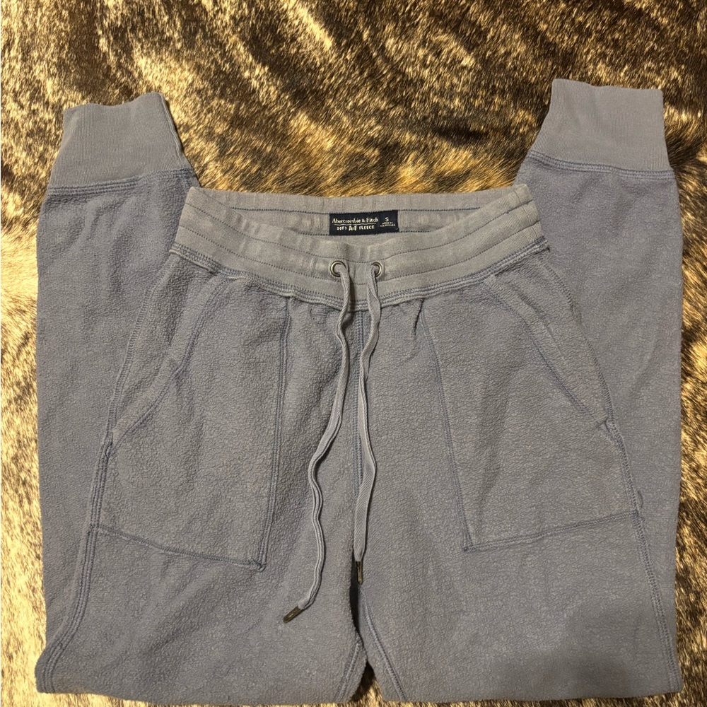 Abercrombie Dusty Blue Terry Cloth Jogger Sweatpants